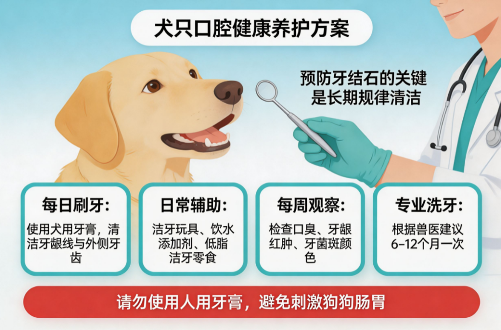 狗牙结石预防与清洁周期全指南：从每日刷牙频率到专业洗牙间隔的犬只口腔健康养护方案