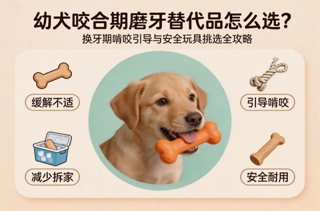 幼犬咬合期磨牙替代品怎么选？换牙期啃咬引导与安全玩具挑选攻略