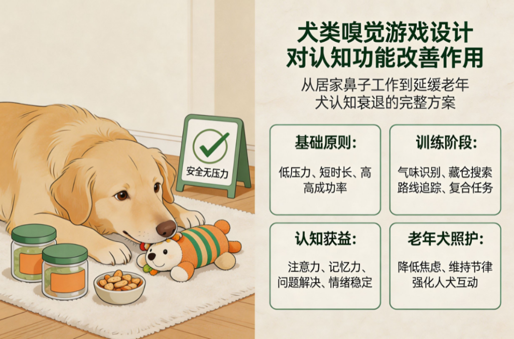 犬类嗅觉游戏设计对认知功能改善作用：从居家鼻子工作到延缓老年犬认知衰退的完整方案