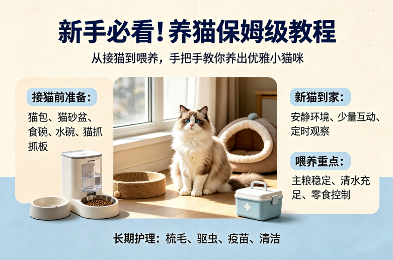 新手必看！养猫保姆级教程｜从接猫到喂养，手把手教你养出优雅小猫咪✨