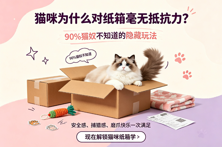 猫咪为什么对纸箱毫无抵抗力？90%猫奴不知道的纸箱隐藏玩法与致命吸引力
